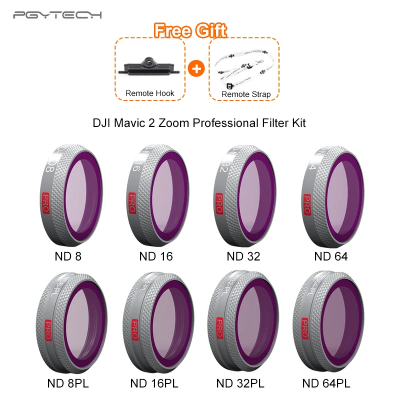 PGYTECH Filter Kit For DJI MAVIC 2 Zoom Lens ND8 ND16 ND32 ND64 PL Camera Filters kit for Drone Accessories |