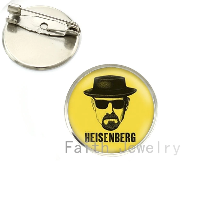 

2017 Promotion Pin Heisenberg Art Photo Brooch Glass Pture Print Jewelry Charm Breaking Bad Inspired Quote Brooches Gift Ns031