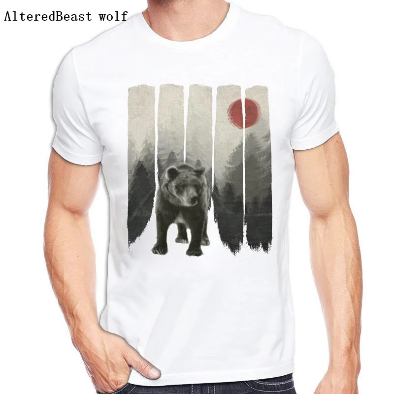 

Vintage Bear Men T-Shirt Hipster Short Sleeve T Shirt Fashion Punk Bear Printed Tee O-Neck Casual Tops