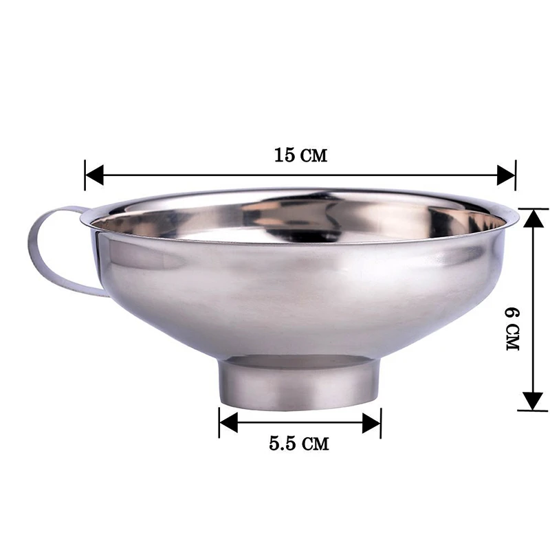 Воронка с широким горлом, воронка для консервирования из нержавеющей стали с большим диаметром и ручкой для упаковки пищевых солений фруктового варенья колбас