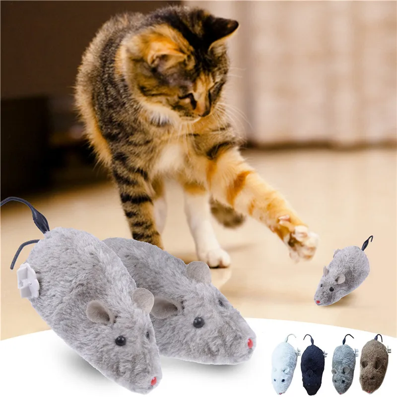 Hot Clockwork Mouse Toy for Cat Dog Pet Animals Cute Plush Rat
