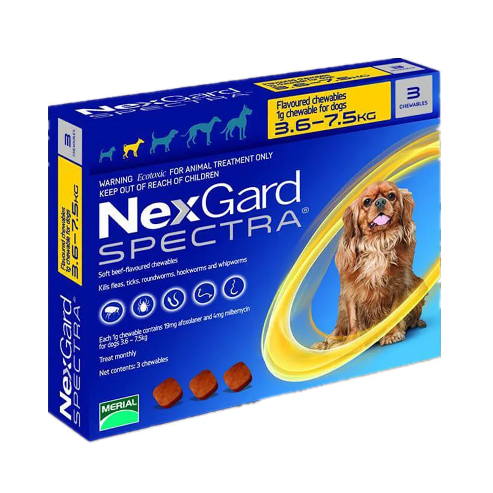 NexGard спектры пероральные трентмент для собак блох& клещей& кишки& черви& сердечные черви