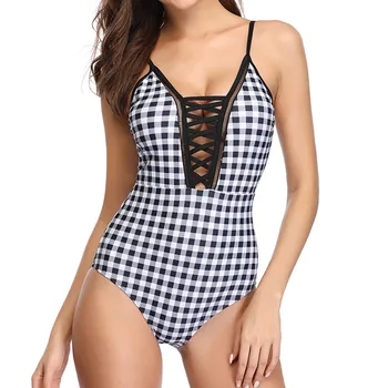 

Women Printed Padded Push-up One Piece Swimwear Swimsuits Beachwear female Thong bottom swimwear women bathing suit new בגד ים