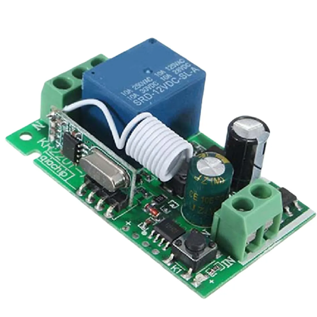 1pcs 220V 1 Channel Wireless Relay RF Remote Control Switch Heterodyne Receiver 315/433MHZ