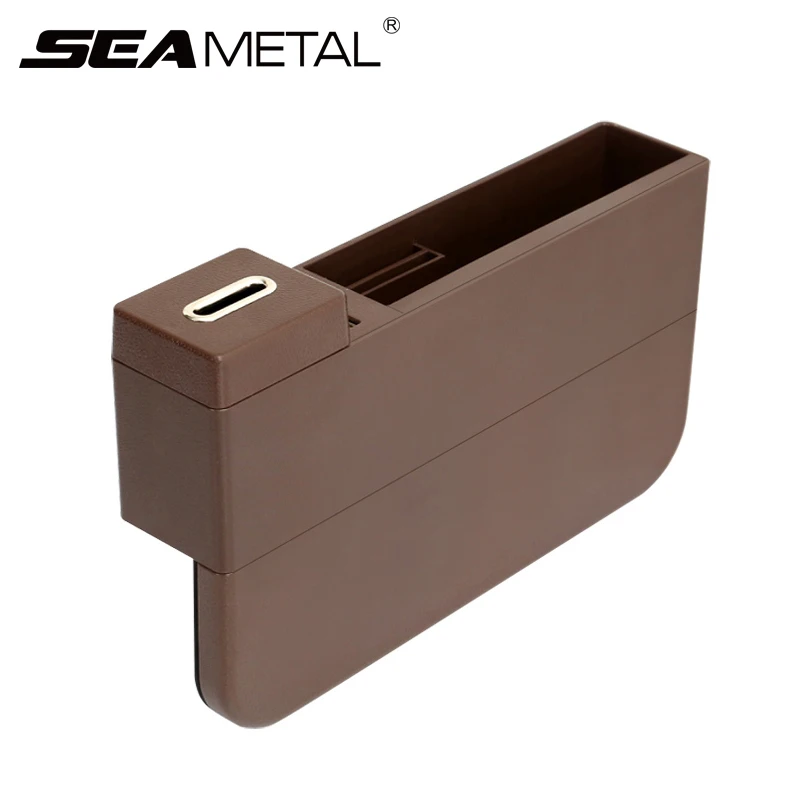 

Car Seat Gap Organizer Box Wireless Charger USB Gap Storage Mobile Phone Coin Wallet In Auto Storage Accessories Stowing Tidying