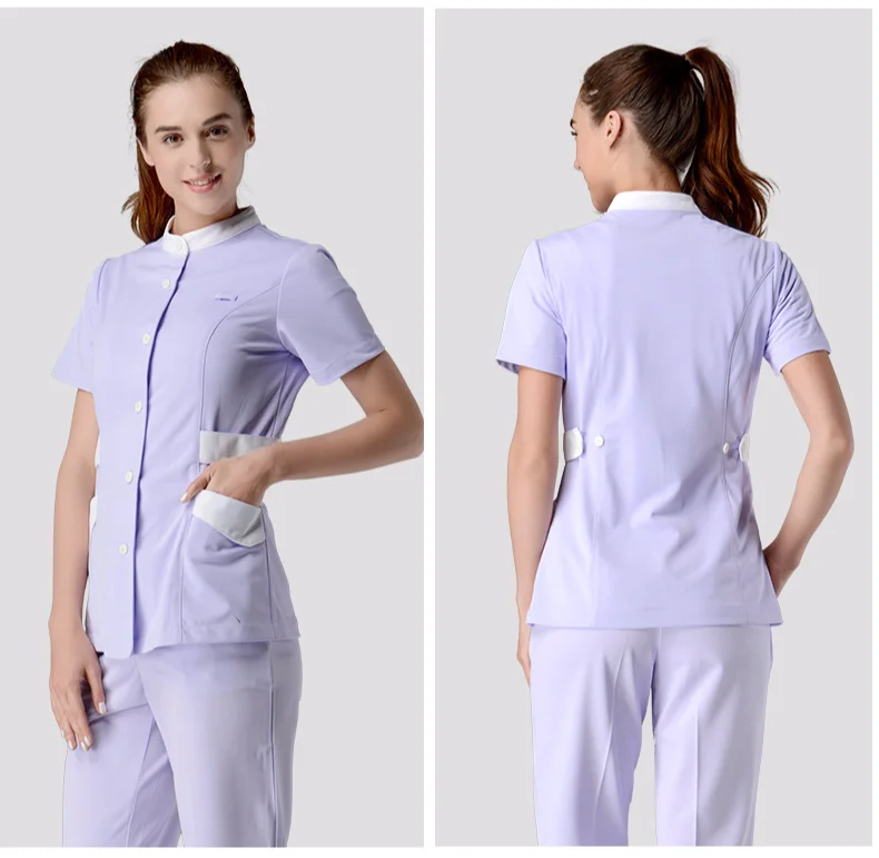 Ruyi L-Pink nurse wear с коротким рукавом женская салон красоты Рабочая одежда модный раздельный костюм брюки для медсестер летние брюки