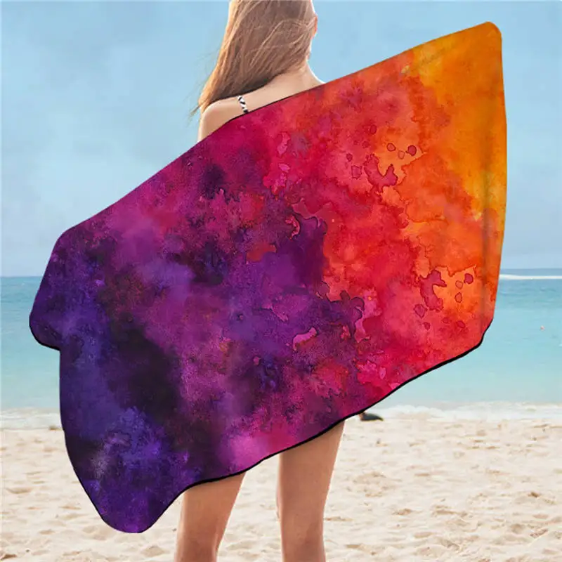 Красочное банное полотенце Vibez by Brizbazaar, разбрызгивающее акварельное пляжное полотенце из микрофибры, красочные картины, одеяло для ванной 75x150 см - Цвет: Colorful Vibez005