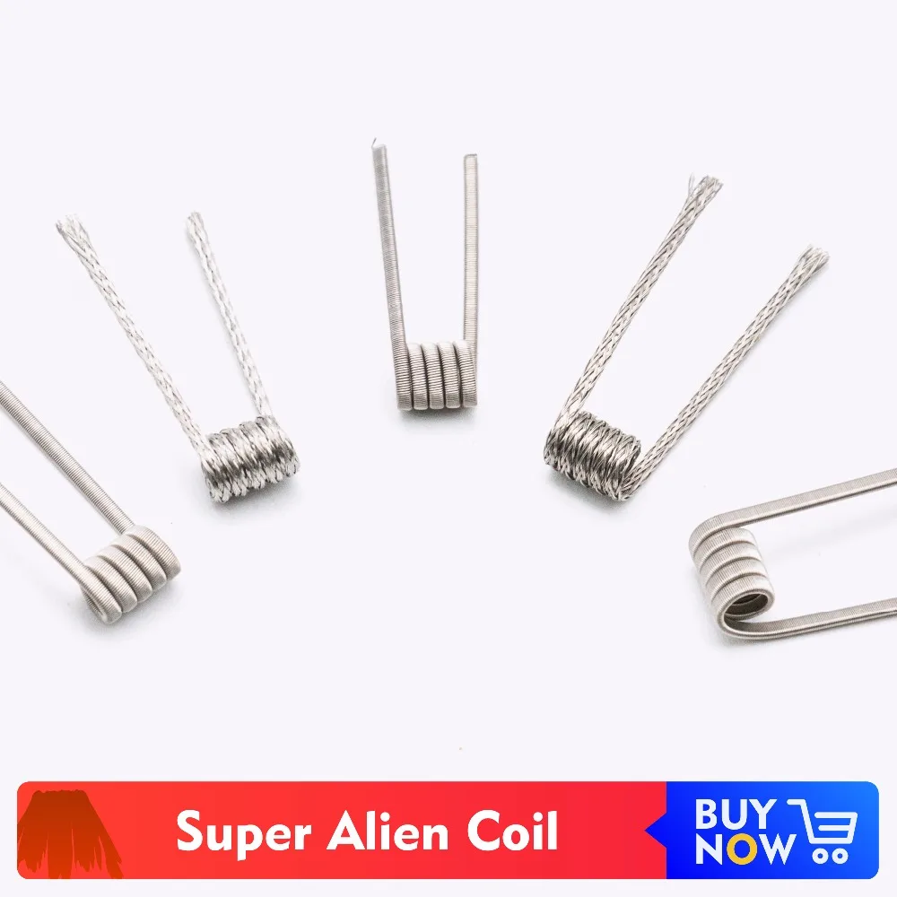 

Volcanee 10pcs Ni80 Heating Wire Nichrome Super Alien Coil Prebuilt Coil Premade for Vape RDA Atomizer DIY Accessories