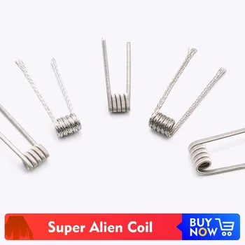 

Volcanee 10pcs Ni80 Heating Wire Nichrome Super Alien Coil Prebuilt Coil Premade for Vape RDA Atomizer DIY Accessories
