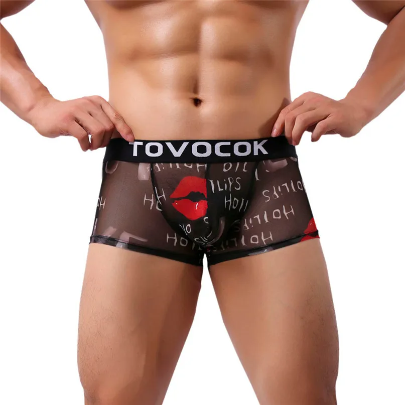 Printed boxer briefs Mens Sexy Printed Underwear Shorts Men Boxers Underpants Soft Briefs mens Underpants #2h25 (2)