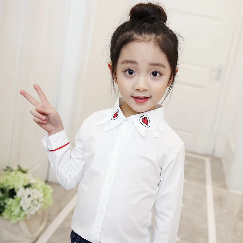 2018 New Baby Girl Blouse Spring Autumn Kids Long Sleeve Heart