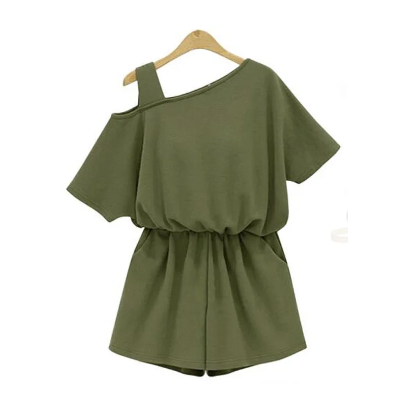 2018 Summer Style Casual One Shoulder Shorts Rompers Women
