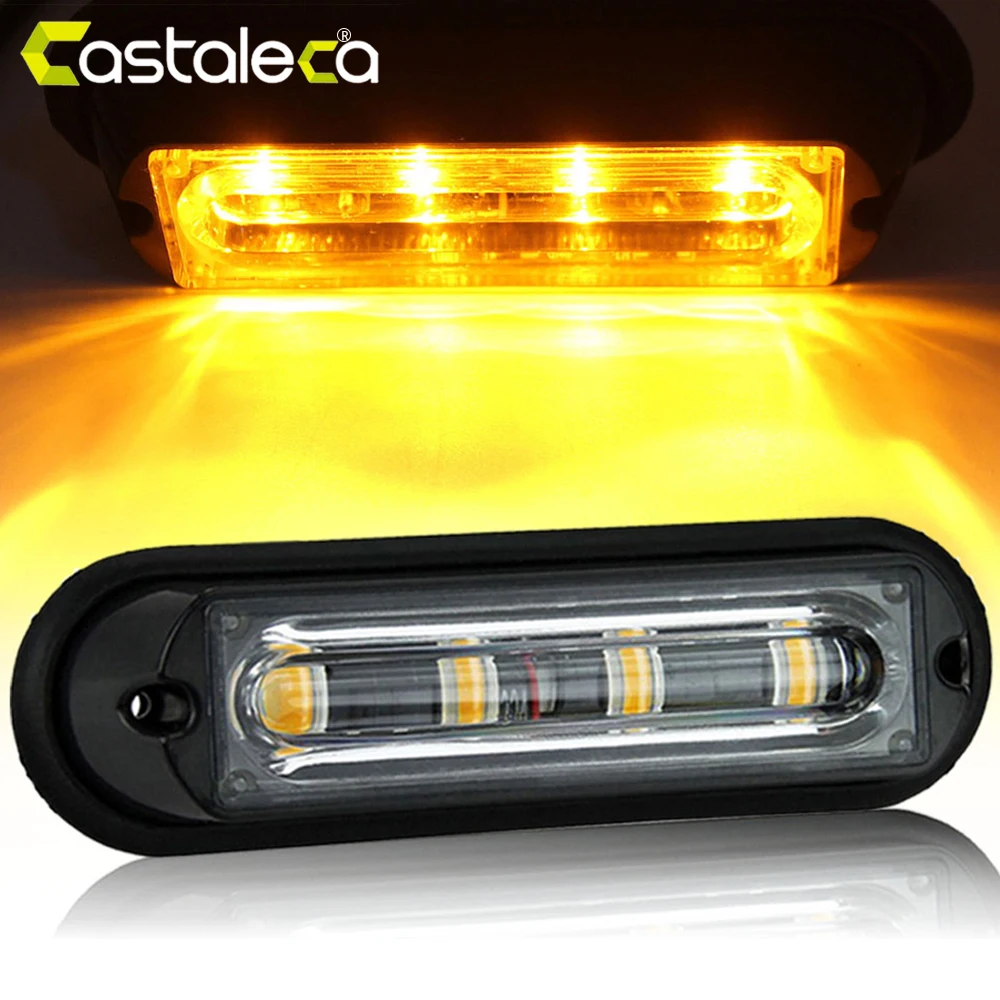 Castaleca Vehicle Flashing Light Car Truck Emergency 4LED Strobe Flash Fog Lamp Grille Marker Traffic Beacon DRL Signal Lights Castaleca Vehicle Flashing Light Car Truck Emergency 4LED Strobe Flash Fog Lamp Grille Marker Traffic Beacon DRL Signal Lights