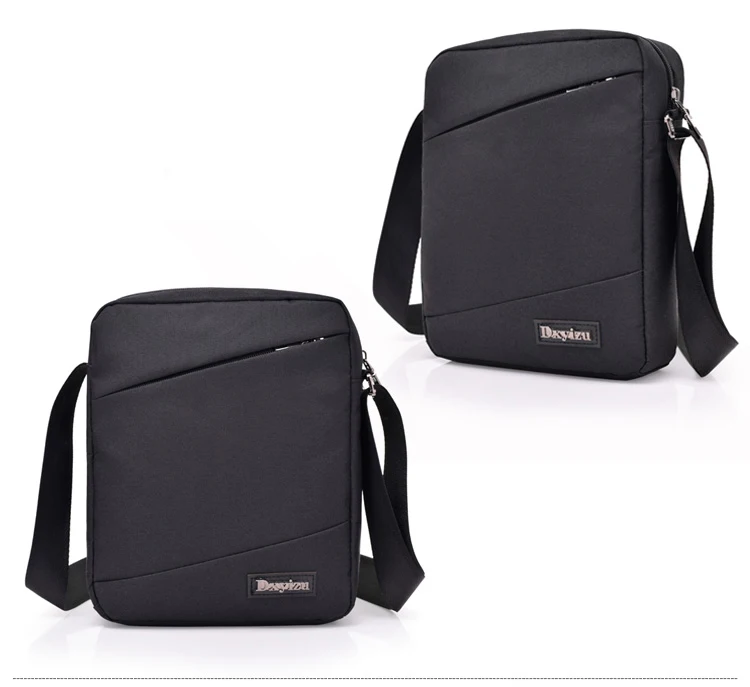 Унисекс модные простые сумки через плечо для мужчин досуг серый холщовый мужской сумки женские сумки через плечо Прямая - Цвет: Черный