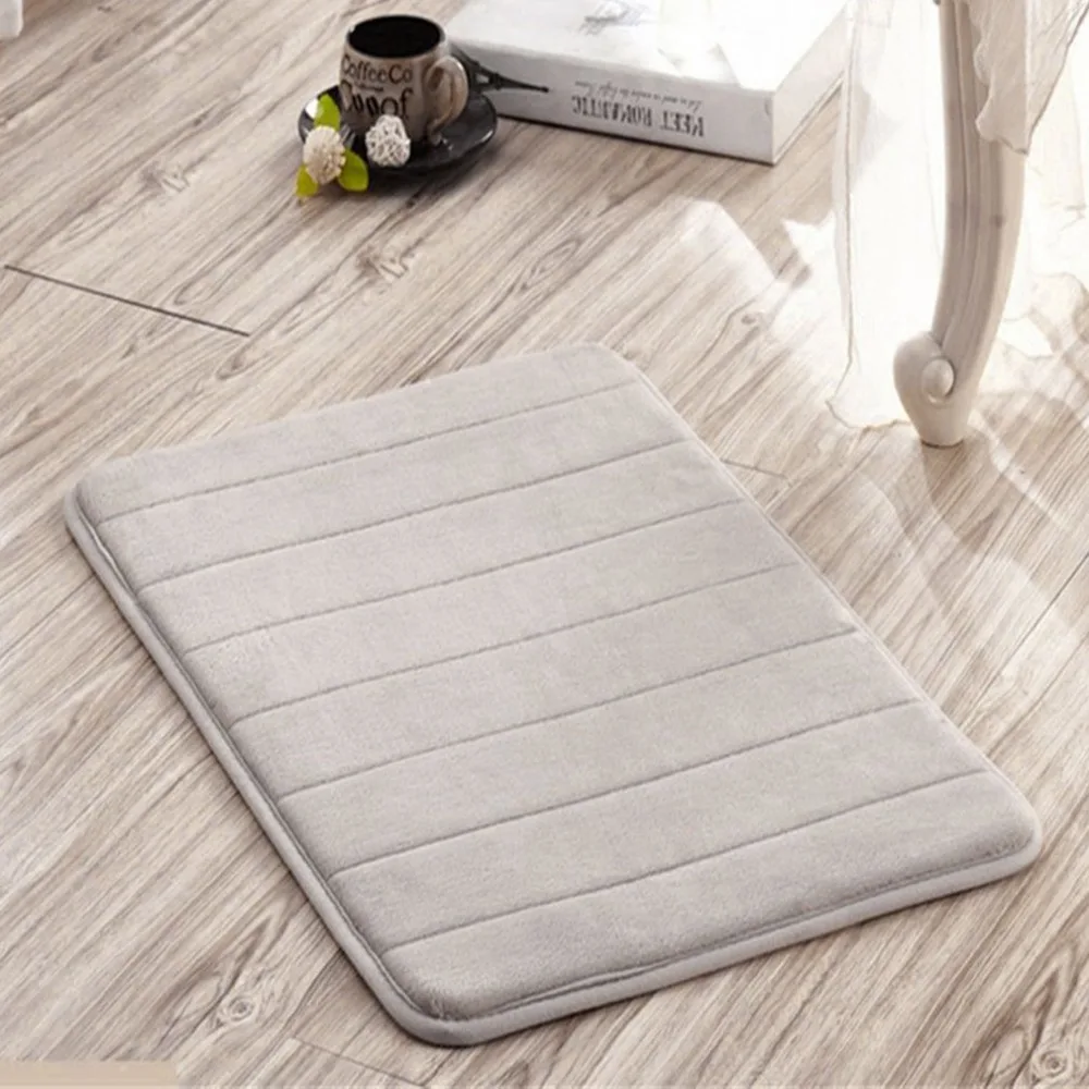 Коралловый бархатный напольный коврик с эффектом памяти, хлопковый ковер для спальни, современный лаконичный абсорбирующий нескользящий коврик, медленное восстановление, банная подкладка для коврика, ковер