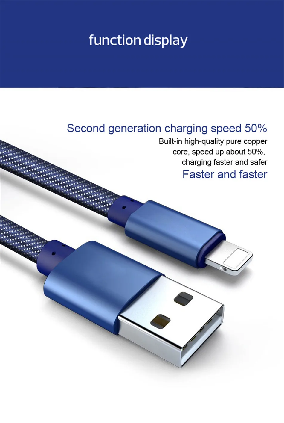 NOHON Cowboy Braided USB Charger Gold-plated Plug Fast Charge Adapter Data Cable Micro USB Cable For Iphone 5 6 7 8 Plus X 10 1m (2)