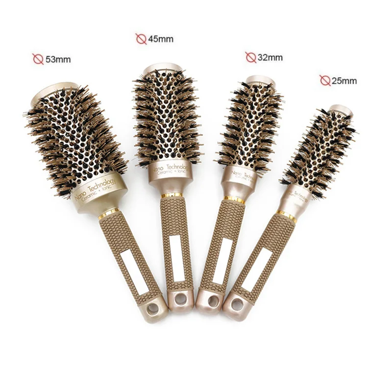 

Round Hair Brush Set, Ionic Thermal Hair Brush, Detangling Hair Comb for Men or Women Hair Blow Drying Curling Styling, 4 Size