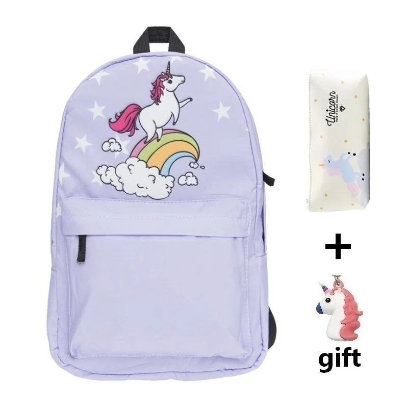 Школьные сумки с изображением единорога для девочек, рюкзак с принтом животных, Школьный Рюкзак Для Путешествий Ba Mochila, школьные рюкзаки для девочек, набор рюкзаков - Цвет: Set 14