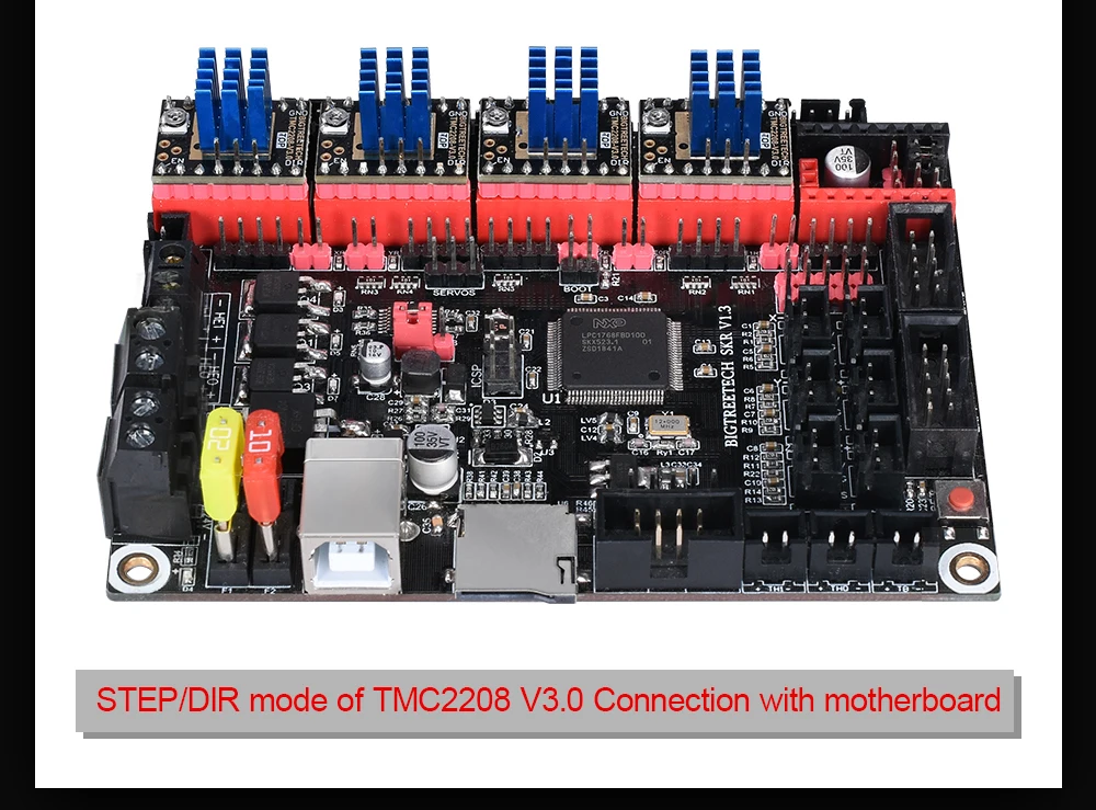 BIGTREETECH TMC2208 V3.0 Драйвер шагового двигателя UART VS TMC2209 TMC2130 для SKR V1.3 плата управления Ramps 1,4 MKS части 3d принтера