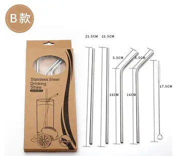 

30sets Reusable Drinking Straw Eco-Friendly Stainless Steel Metal Straight/Bend Straw with Cleaner Brush Bar Accesaries SN470