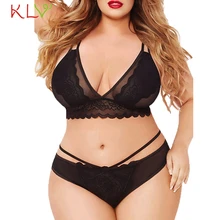 Дамский бюстгальтер, трусики, наборы 5XL размера плюс, сексуальное кружевное женское нижнее белье с бантиком, женское нижнее белье, экзотическая Ночная сорочка Conjunto Lenceria Mujer 19Feb1