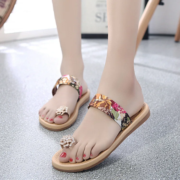 

Rhinestone Decoration EVA Women Casual Beach Flip Flops Sandals Flat With Slippers Sandals 2019 Summer Shoes Woman 3309