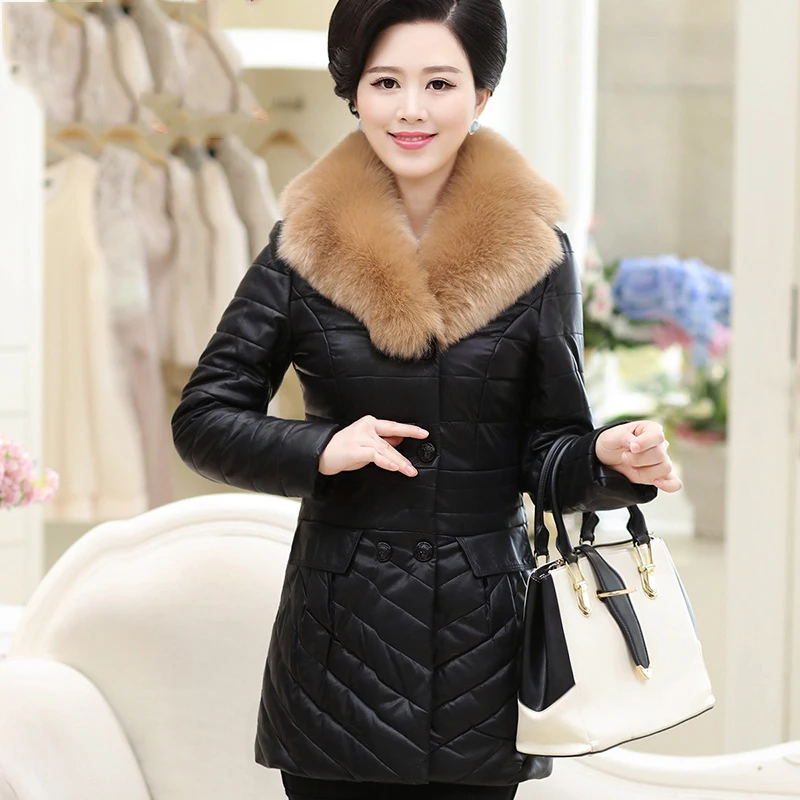 Куртка женская из искусственной кожи с меховым воротником A278|pu jacket|women pu jacketpu women