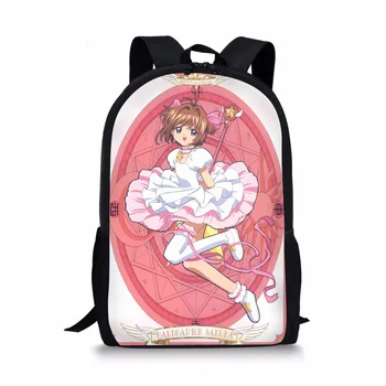 

THIKIN Card Captor Sakura Printing Cute Backpack Women Bookbag Kids Schoolbag Student Cartoon Custom Girls Mochila for Teenage