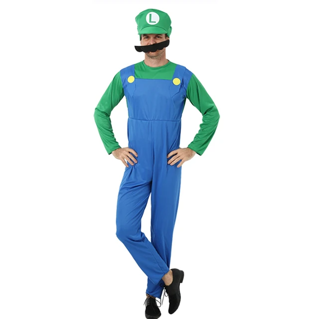 Cosplay Adults and Kids Super Mario Bros Cosplay Dance Costume Set Children Halloween Party MARIO & LUIGI Costume for Kids Gifts -