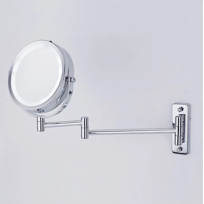 LED double sided bathroom mirror wall mounted folding ...