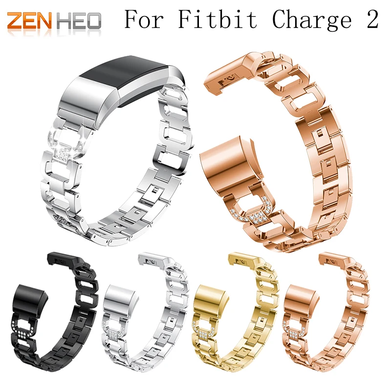 ZENHEO Смотреть Band Нержавеющая сталь металла для Fitbit charge 2 ремешок для часов Ремешок Браслет для Fitbit заряд 2 Смарт-часы Для женщин Для мужчин