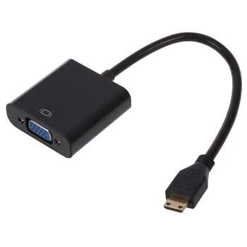 

1080P HDMI to VGA Female Video Cable Converter for PC DVD HDTV Black+Gold