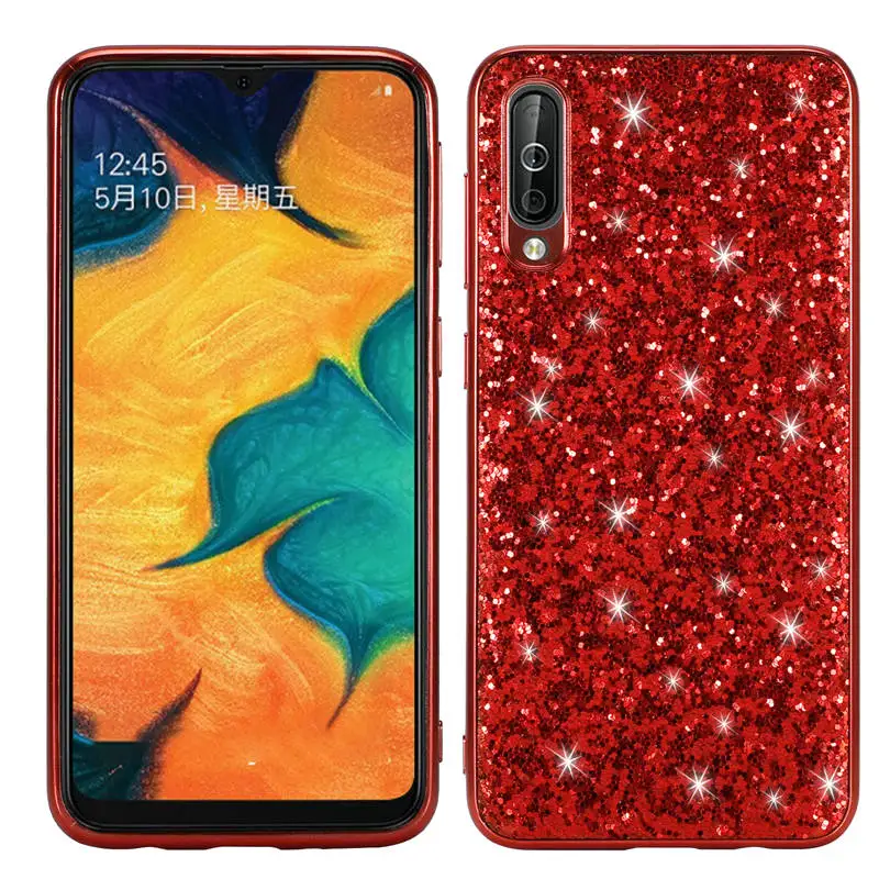 Для samsung A50 A70 чехол с украшениями в виде кристаллов, Цехин, для samsung Galaxy A10 A30 A40 A10S A20S A10E A20E A80 A50S A30S M10