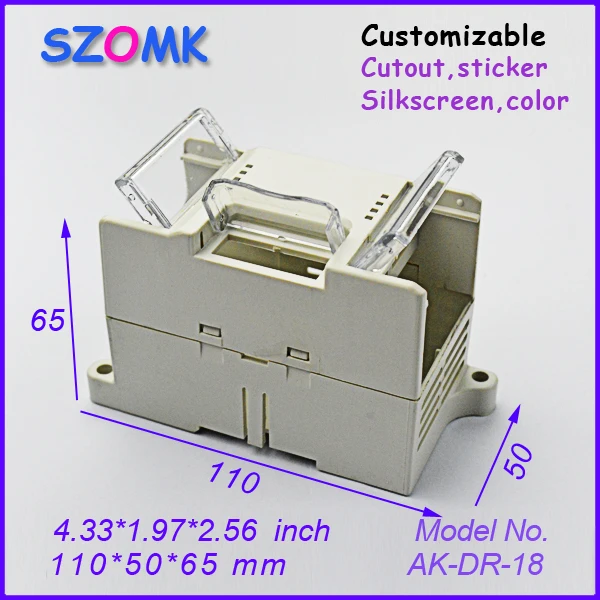 

din rail enclosure plastic project box (1 pcs) 110*50*65mm szomk electronics box instrument housing case control box