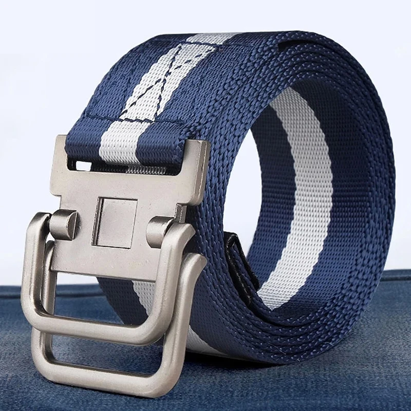 

Men's canvas belt striped adult Cintos belt men's canvas long strap personality male nylon