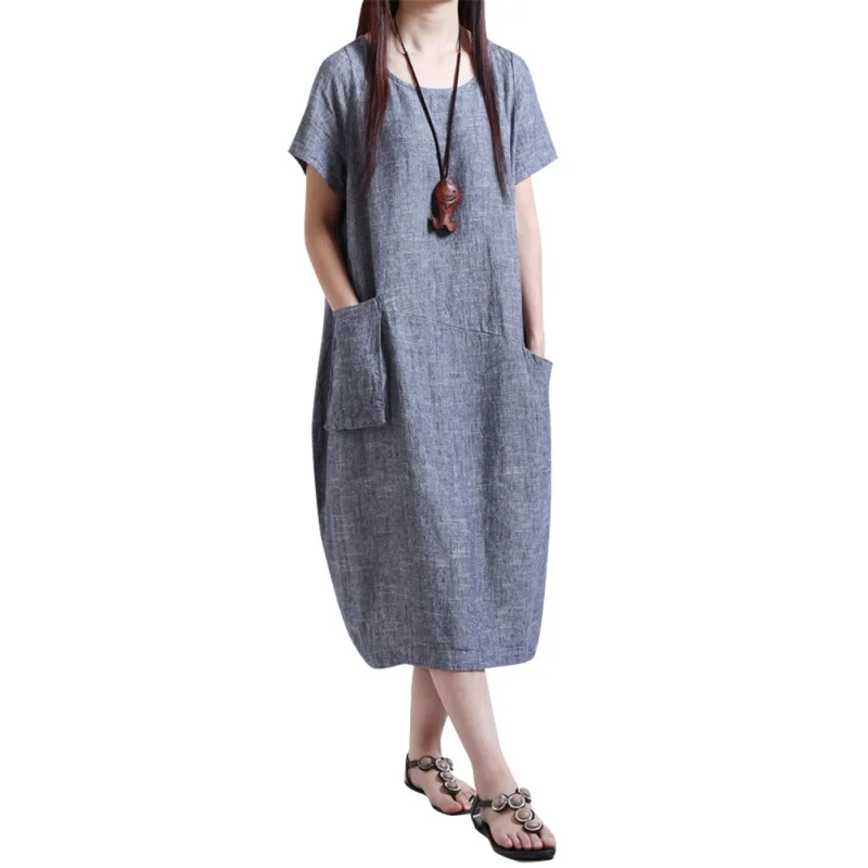 Japanese style Harajuku Fashion Women Dresses Cotton Linen Ladies Dress