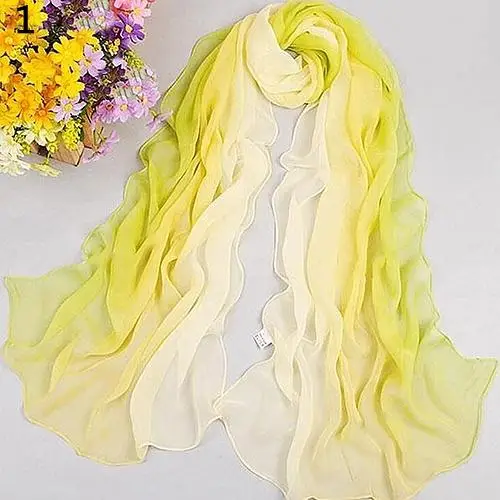 

Women's Fashion Scarves Casual Pastoralism Chiffon Printing Gradient Ramp Scarf