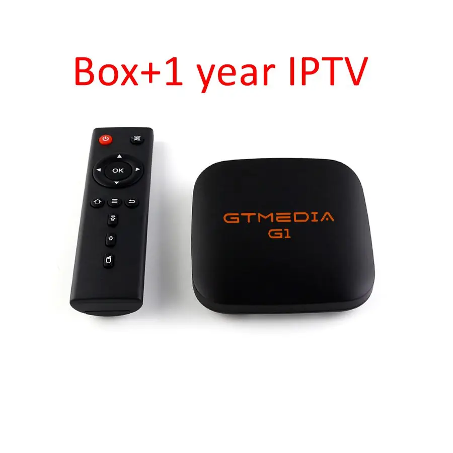 Android tv Box 7,1 1G 8G Смарт четырехъядерный ТВ приставка GTMEDIA G1 ТВ приставка Поддержка IP tv H.265 HD 1080P Amlogic S905W GTUI приставка - Цвет: with 1 year IPTV