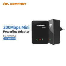 2017 ¡ Nuevo!!! 200 mbps adaptador de red powerline homeplug plc powerline ethernet adapter comfast cf-wp200m router apoyo iptv