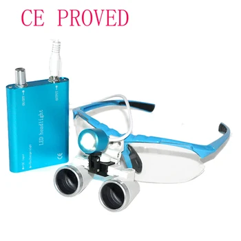 

CE&FAD Blue 3.5X 420mm Dental Surgical Loupe Magnifier, binocular magnifier with LED Head Light Lamp dental loupes