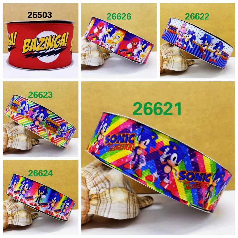 

Free shipping 50 yard cartoon Printed grosgrain ribbon 26626