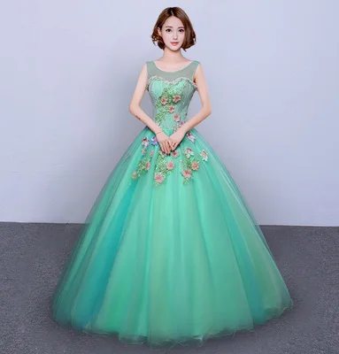 

Hot Light Green Lace Flower Can Customs Court Medieval Dress Renaissance Gown Queen Victorian /marie/ Belle Ball/ball Gown