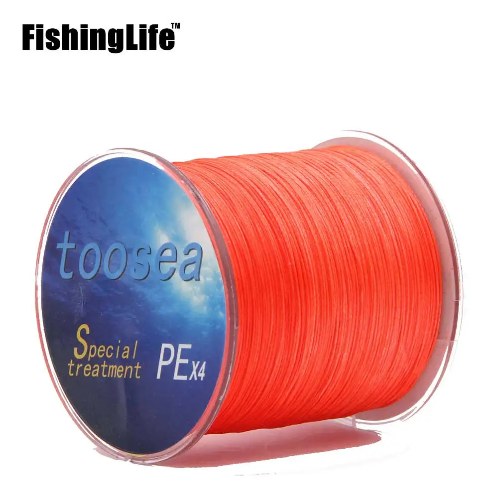 Рыболовная плетеная леска FishingLife 300 м/330 ярдов мультифиламент ПЭ 4 нити шнур для