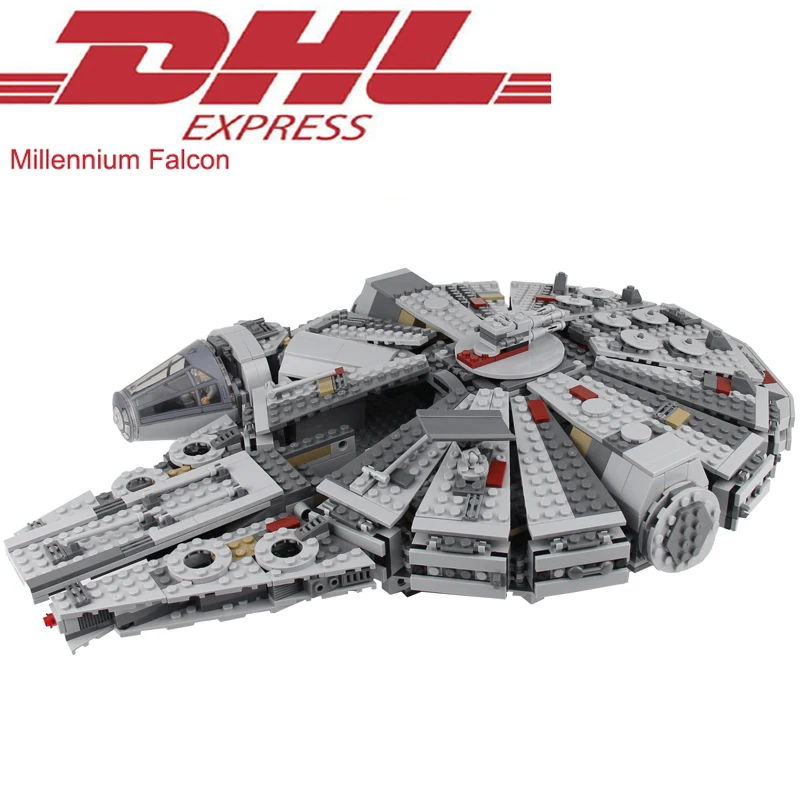 

1381Pcs Star Wars Figures The Force Awakens Millennium Falcon Model Building Kit Blocks Bricks Toy For Children Compatible 75105