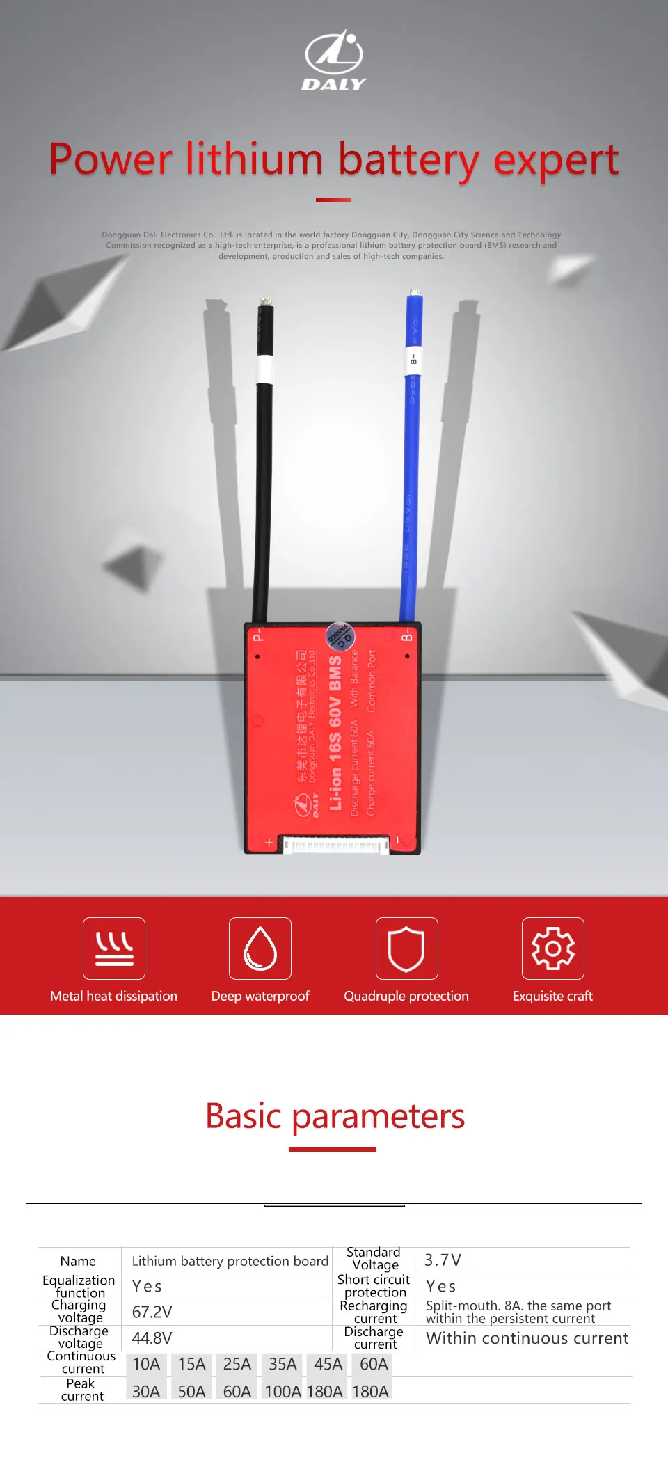 Daly 3,7 V 60V литий-ионная NMC батарея BMS 16S 15A 20A 30A 40A 60A PCM с балансом для электрического автомобиля, электровелосипеда, скутера, солнечной батареи