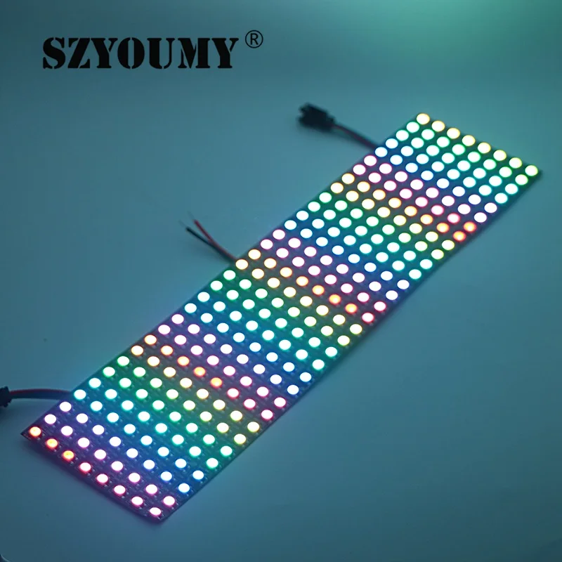 SZYOUMY WS2812B 5050 RGB SMD 8*32 пикселей цифровая Гибкая точечная матрица индивидуально адресуемый светодиодный дисплей 3 размера опция - Цвет: 8X32CM