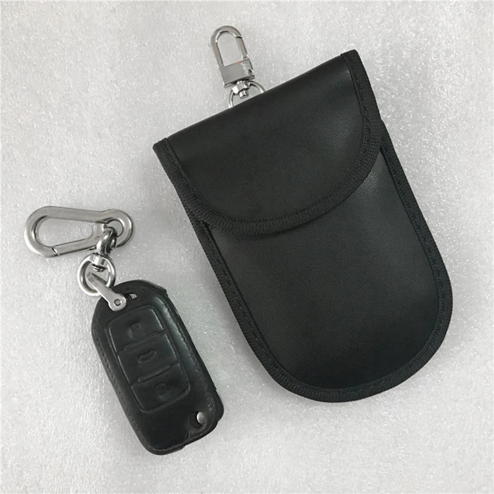 Двойной слой RFID телефон экранирование сумка кожа чехол для автомобильных ключей с крючком ключ бумажник