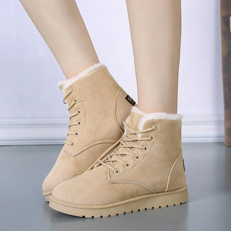 

Plus Size Women Boots Winter Warm Snow Boots Women Suede Ankle Boots For Female Winter Shoes Botas Mujer Plush Booties Woman