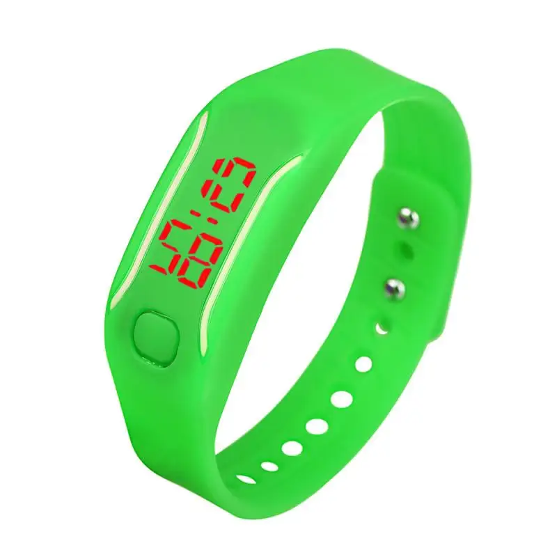 Мужские Женские силиконовые светодиодный часы Дата спортивный браслет цифровые наручные часы - Цвет: E