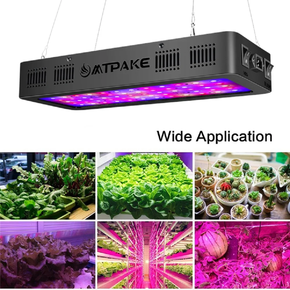 MTPAKE, двойной переключатель, 600 Вт, 900 Вт, 1200 Вт, полный спектр, светодиодный светильник для выращивания овощей/цветов, для комнатной теплицы, для выращивания растений, светодиодный